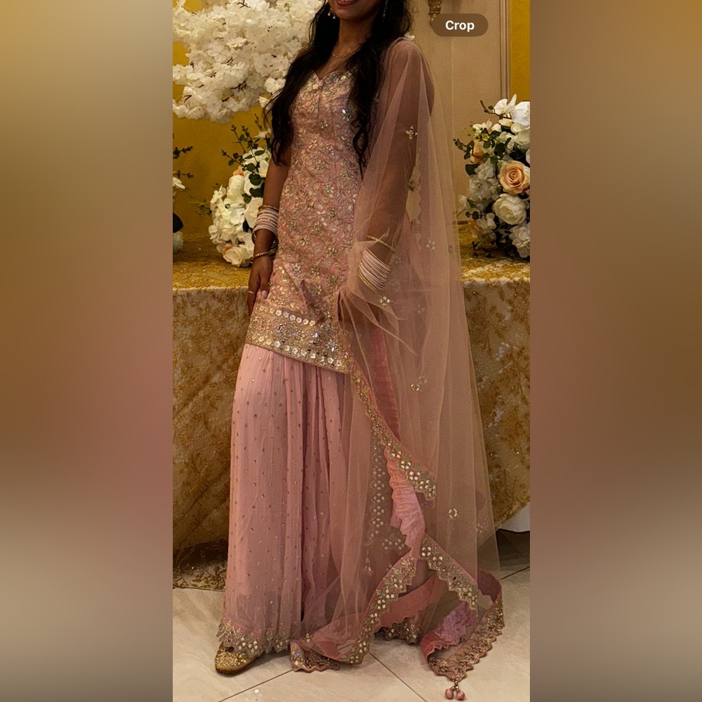 Light pink sharara suit